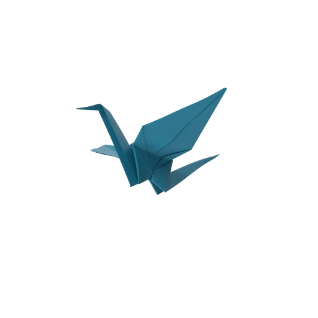 blue origami of a bird
